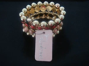 Fabulous Pink Red Gold Round Ballies Elegant Fashionable Bracelet NEW - Imagen 1 de 3