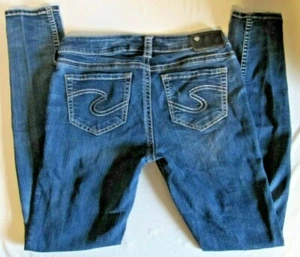 Silver Suki Jeans Women’s Size 29W/31L Super Stretch Mid Rise Medium Wash - Picture 1 of 9
