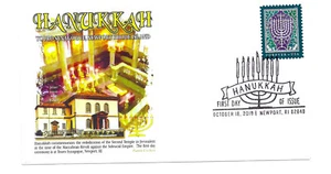 5338 Hanukkah 2018, Panda Cachets, pictórico, FDC - Imagen 1 de 1