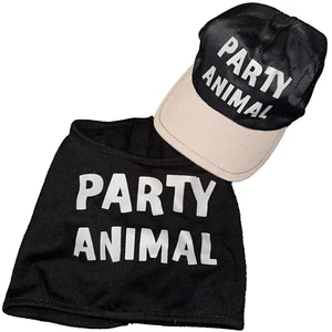 Build a Bear Workshop BABW PARTY ANIMAL Gorra y Camisa Negra para Juguete de Peluche de 4 Patas - Imagen 1 de 8