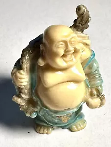 Vintage Chenese Resin Figurine Laughing Happy Budda 2.5 Inch - Picture 1 of 3