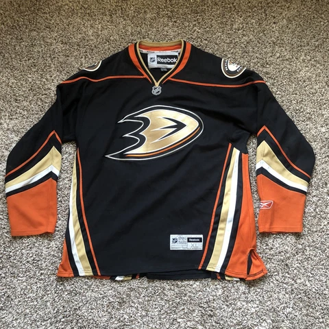 Reebok Anaheim Ducks Hockey Jersey NHL Sweater Long Sleeve Black Adult Size XL Cover