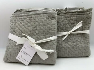 Pottery Barn Eucalyptus Cotton Melange Quilted Shams Set Of 2 King #6912C - Picture 1 of 6