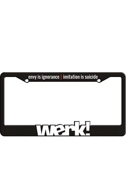 JDM Black License Plate Frame - FRAMEWERKS Werk! KDM EURO USDM / BUY2GET2 - Image 1 of 4