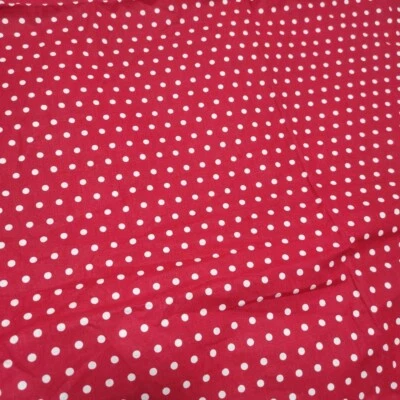 Tela de tela Francia 100% algodón lunares blanco rojo tela de acolchado W 63" Foto 1 de 4