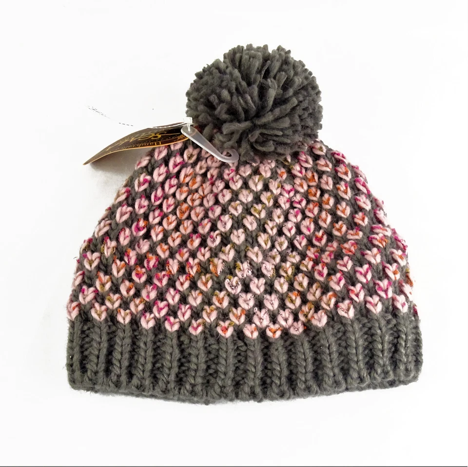 Gorro tejido hilo acrílico escala LK201 para damas con pompón talla única Foto 1 de 1