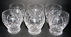 Quality Set 6 Diamond Cut Crystal Whisky Spirit Barrel Shaped Glasses  c.1960s - Picture 1 of 9