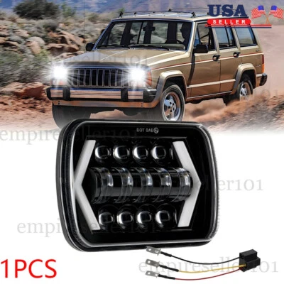 5X7 7x6" LED Headlight H6054 H6014 For Jeep Cherokee XJ 84-01 Wrangler YJ 87-95 - Image 1 of 4