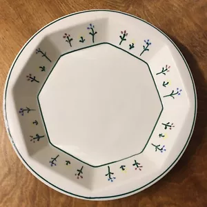 "Plato para servir cerámica Hartstone EE. UU. cuenco flores 10,5"" octágono vintage" - Imagen 1 de 7