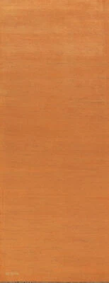 Elegant Handcrafted Gabbeh Solid Oranges Wool Runner Rug - Limited Edition" 3x10 - Image 1 of 4