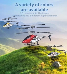 3.5 Channel Alloy Remote Control Toy - USB Charging Helicopter with LED Light - Picture 1 of 10