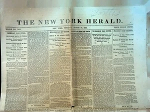 New York Herald 17 marzo 1863 guerra civile Vicksburg mossa francese su Puebla Messico - Foto 1 di 3