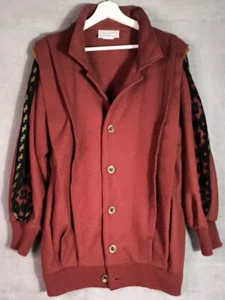 Ragamuffin Isle of Skye Mujer Chaqueta Óxido, Mangas Patrón Azteca, Pura Lana Nueva - Imagen 1 de 11