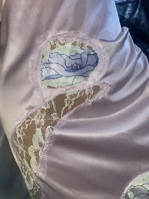 Винтажный шелковистый нейлона кружева вставить Venus цветок Sissy платье скольжения ночная рубашка конфеты розовый - Изображение 1 из 4