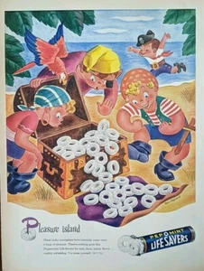 1945 vintage Lifesaver Treasure Island Animation By Mac Shepard Illustration Art - Picture 1 of 1