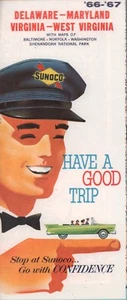 1966 Sunoco Road Map: Delaware Maryland Virginia West Virginia NOS - Picture 1 of 1