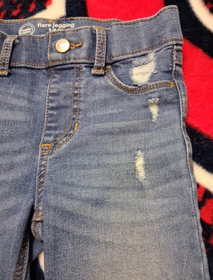 Leggings acampanados de moda Wonder Nation para niñas - talla 6-6X - desgastados por diseño Foto 1 de 4