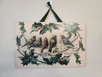 ЛУННЫЙ СВЕТ И РОЗЫ КАРТИНА MARTA E PETERS БЛЕСТЯЩИЙ КАРДИНАЛОВ СТЕНЫ ВИСЯ XMAS - Изображение 1 из 4