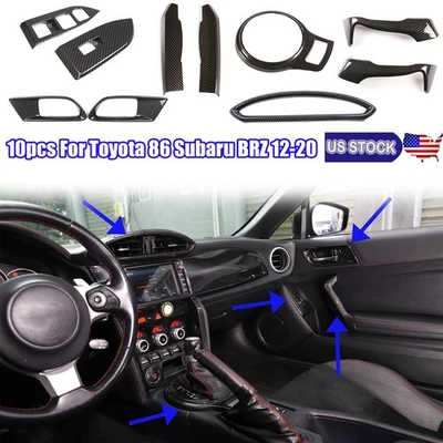 Carbon ABS Interior Decorative Trim For Toyota 86 Subaru BRZ 12-20 Scion FR-S Foto 1 de 4