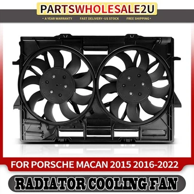 Nuevo conjunto de ventilador de refrigeración de doble radiador con dos motores sin escobillas para Porsche Macan 15-22 Foto 1 de 4