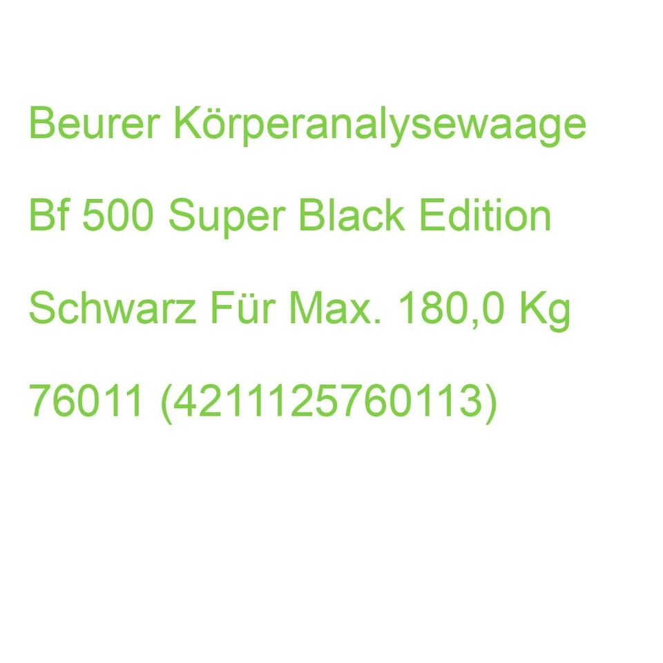 Beurer BF 500 Super Black Edition Diagnosewaage schwarz Tragkraft bis 180 kg NEU