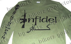 INFIDEL Navy Seals Delta Force Spec Ops MANGA LARGA S-3X VERDE Marines - Imagen 1 de 1