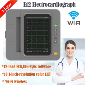 CONTEC Touch screen Digitales 12-Kanal-EKG-Gerät EKG-Monitor, WIFI - Picture 1 of 11
