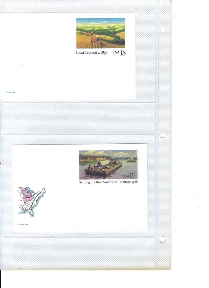 US: 2 postal cards NEW MNH 121814 - Image 1 of 1