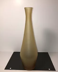 Hand Blown Beach Glass Long Neck Bottles Attributes Of Italian Glass Signed 13" - Picture 1 of 10