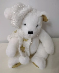 Winter Teddy Bear Plush 13" with Knit Hat Cap, Scarf Gold Star Paws Stuffed - Picture 1 of 8
