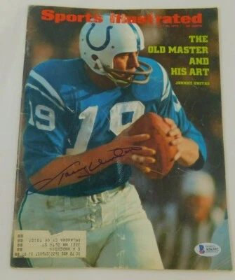 Johnny Unitas d. 2002 Signed Sports Illustrated Cover 7.10.72 NFL Colts HOF BAS - Image 1 of 2