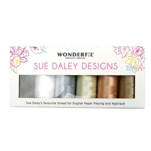 WonderFil Sue Daley Designs Neutrals Specialty Threads, 6 x 273yd spools 2-Ply - Picture 1 of 6