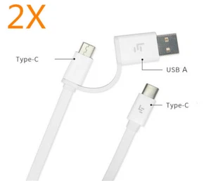 2x 2IN1 USB C Female to USB Adapter & Type C to TYPE C cable cord Converter - Picture 1 of 4