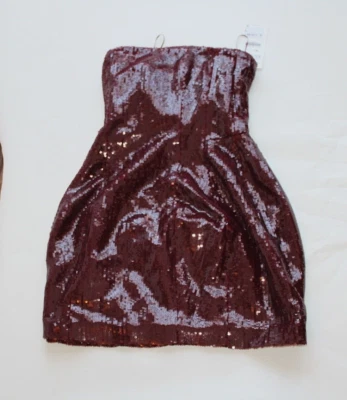 ZARA Vestido Lentejuelas LE Vestido Corto Color Vino Talla XS Nuevo Damas Foto 1 de 4