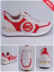 Michael Kors Jenkins Punto Zapatillas Piel Sintética Blanco Roto Dk Sangría GB 7 - Imagen 1 de 19