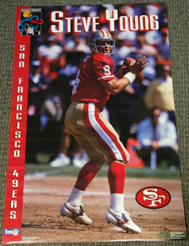 Steve Young QB CLUB (1992) San Francisco 49ers Costacos NFL Action 23x35 POSTER Cover