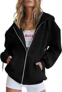PRETTYGARDEN Women's Zip Casual Long Sleeve Hoodies w/Pockets L - Picture 1 of 3