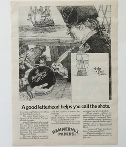 Publicidad impresa de revista vintage años 70 Hammermill Papers membrete 1975 blanco y negro - Imagen 1 de 2
