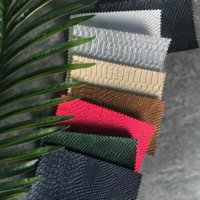 Textured Snake Skin Vinyl Faux Leather Fabric For Upholstery & Vehicle Trimmings - Image 1 of 4