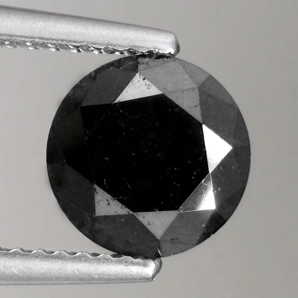 2.06cts 7.9mm Round Fancy Jet Black Natural Earth Mined Loose Diamonds - Image 1 of 3