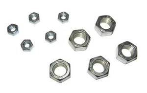 5 x ZOLL Mutter 1/4 5/16 3/8 1/2 5/8 oder 3/4" VERZINKT Zollgewinde UNC UNF - Bild 1 von 15