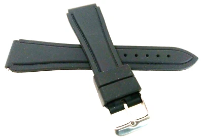 New Mens Black Comfortable SILICONE Sport Diver Fits Any 18mm Watch Band - Image 1 of 4