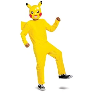 Licensed Nintendo Pokemon Pikachu Classic Kids Costume Jumpsuit Mask - Picture 1 of 3