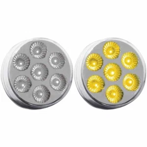 2.5 Inch Round Amber LED Marker Light W/ 7 Diodes & Clear Lens - Bild 1 von 1