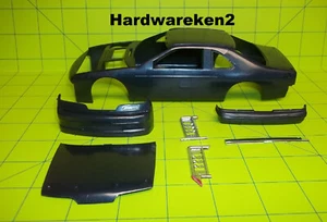 BODY - 1989-1993 NASCAR FORD THUNDERBIRD STOCK CAR BODY & GLASS - DK BLUE - 1/24 - Picture 1 of 3