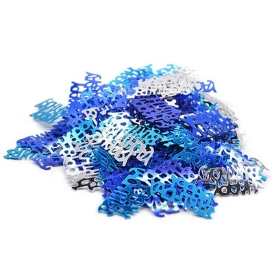 Happy Birthday Confetti - Table Sprinkling Scatter Decoration, Blue & Silver ... - Image 1 of 4
