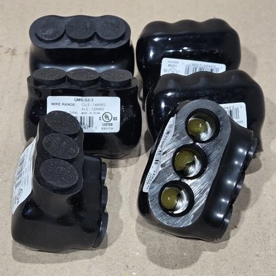 6 Pack Insulated Tap Connector 3 Port 2-14 AWG Aluminum Wire Connector Single-Sd - Image 1 of 4