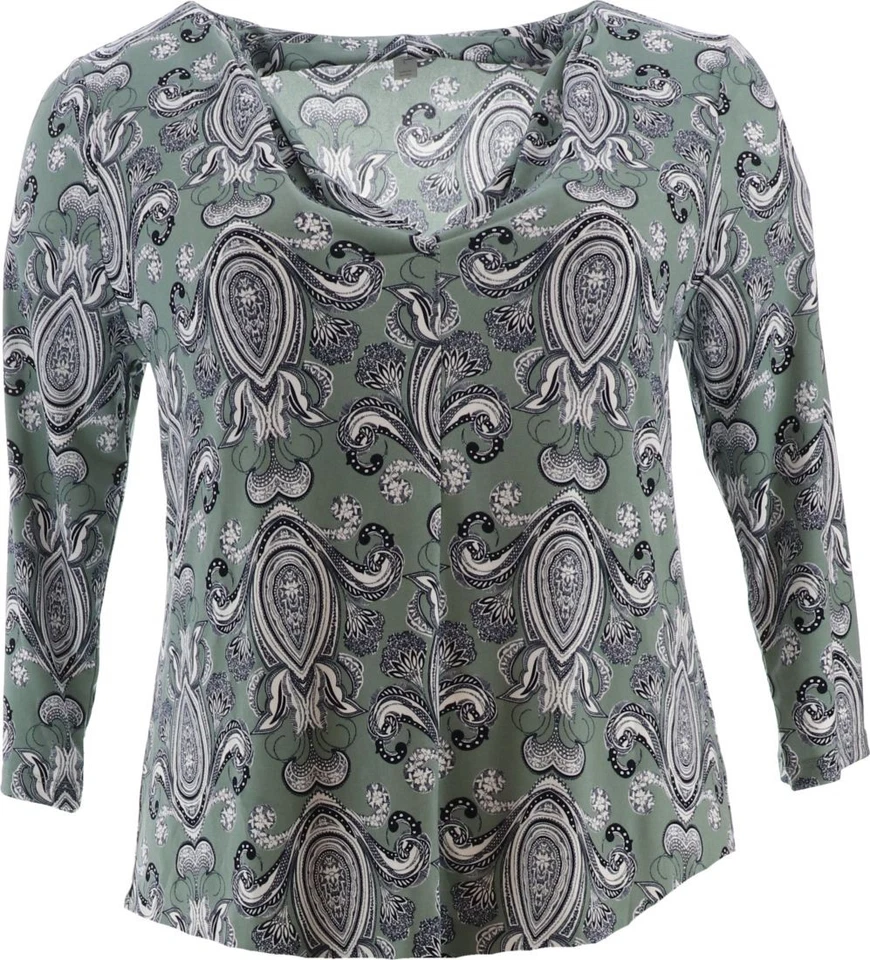 Top Charter Club para mujer tejido 3/4 Slv cachemir cuello en V verde estanque L nuevo sin etiquetas (910) Foto 1 de 1