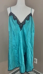 VTG Frederick's of Hollywood Green lingerie Nightgown Chemise Sz 3X - Picture 1 of 9