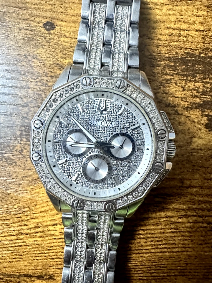 Bulova Men's Octava Crystal Stainless Steel Silver 42mm Watch 96C134 - Image 1 of 4